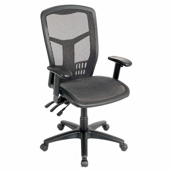 Multifunction High Back Chair, Premium Mesh, Black